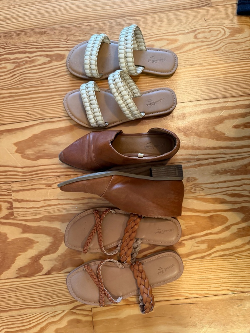 Universal Thread Cream Braided Double-Strap Slide Sandals
